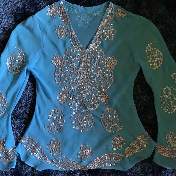 Sequinned chiffon blouse - Picture 5 of 5